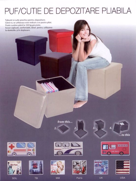 Imaginea Taburet pliabil dreptunghi