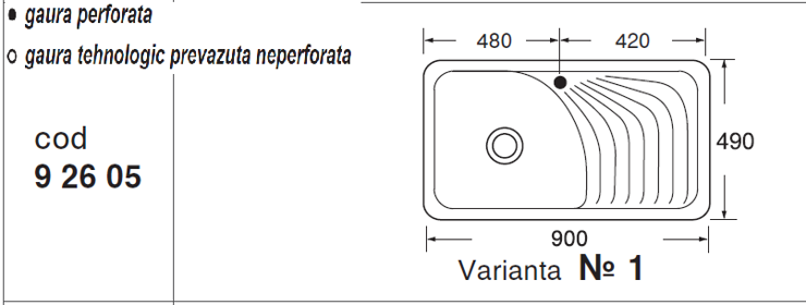 Imaginea Chiuveta  cuva stanga 205