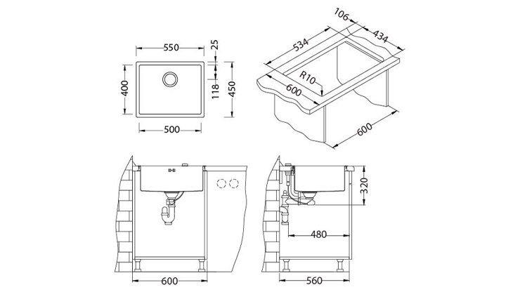 Imaginea Chiuveta Quadrix 50 Color
