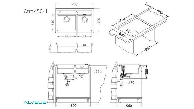 Imaginea Pachet Chiuveta Atrox 50 + baterie Kati