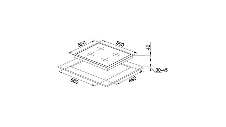 Imaginea Plita Franke  Gaz FHNG 604 4G TC BK C Negru