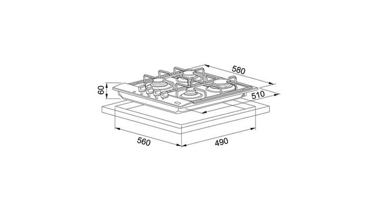 Imaginea Plita Franke Gaz FHNL 604 4G XS E Inox