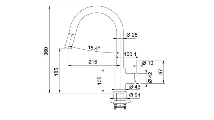 Imaginea Baterie pentru bucatarie Franke  Lina J extractibil