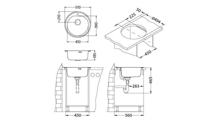 Imaginea Pachet Chiuveta Form 30 leinen  + Baterie GM 110