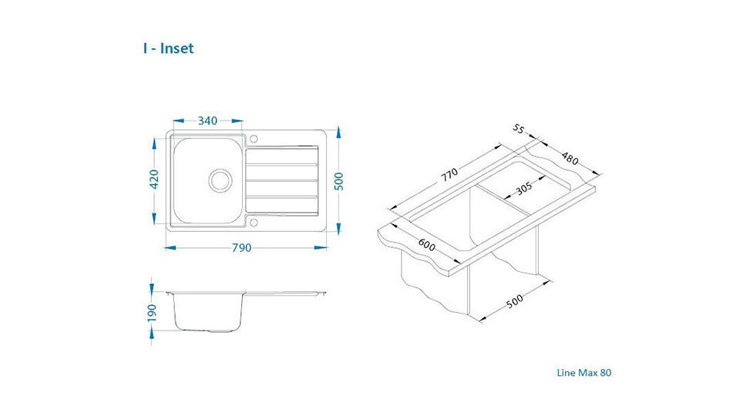 Imaginea Pachet Chiuveta Line 80 max +  Bateria Jana